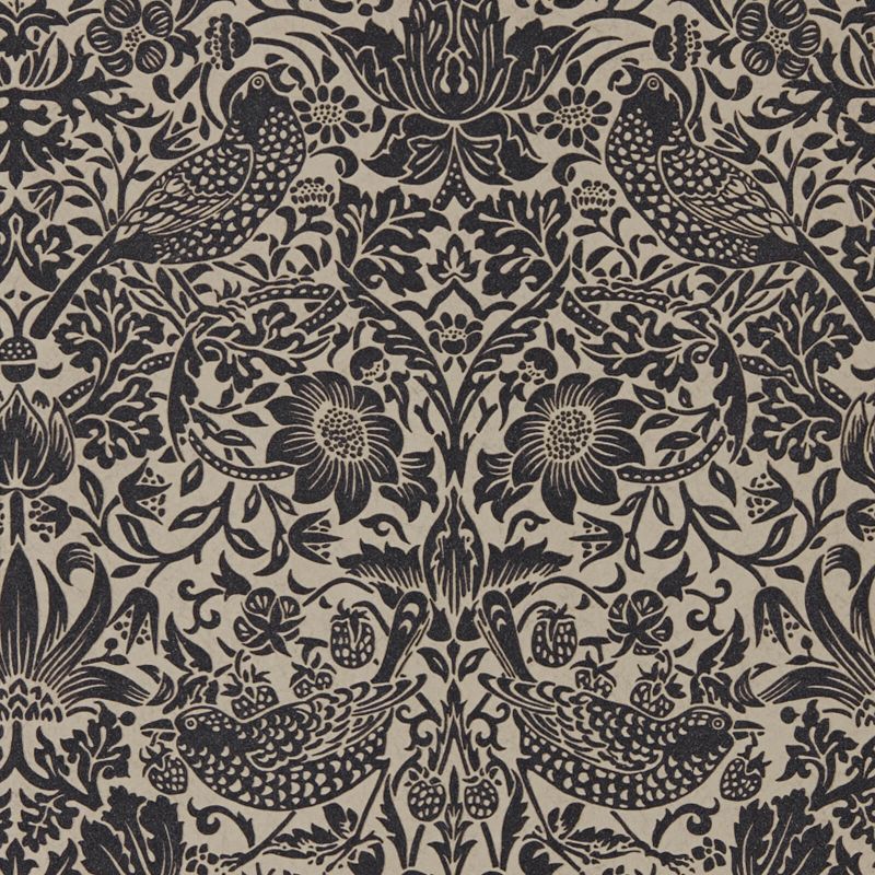 Pure Strawberry Thief Wallpaper - Gilver/Graphite - Morris & Co - 216018