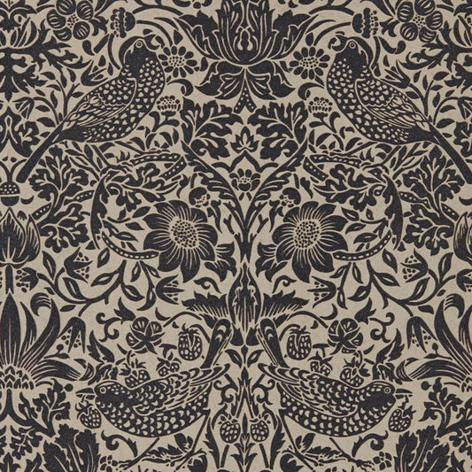 Pure Strawberry Thief Wallpaper - Gilver/Graphite - Morris & Co - 216018