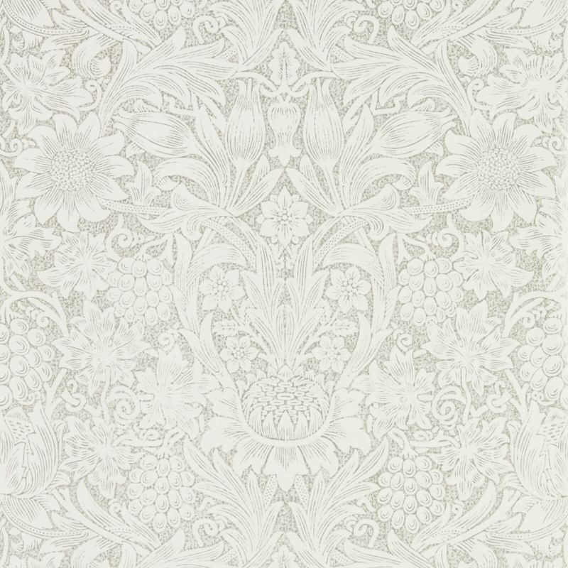 Pure Sunflower Wallpaper - Chalk/Silver - Morris & Co - 216049