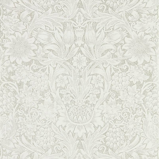 Pure Sunflower Wallpaper - Chalk/Silver - Morris & Co - 216049