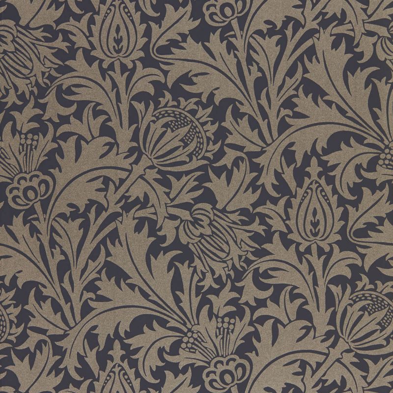 Pure Thistle Wallpaper - Black Ink - Morris & Co - 216549