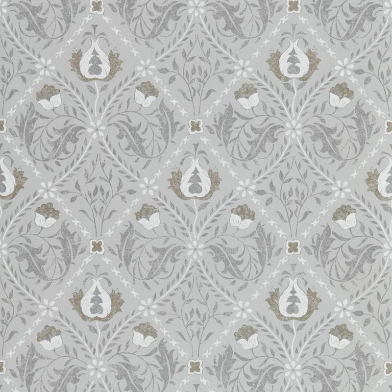 Pure Trellis Wallpaper - Lightish Grey - Morris & Co - 216528