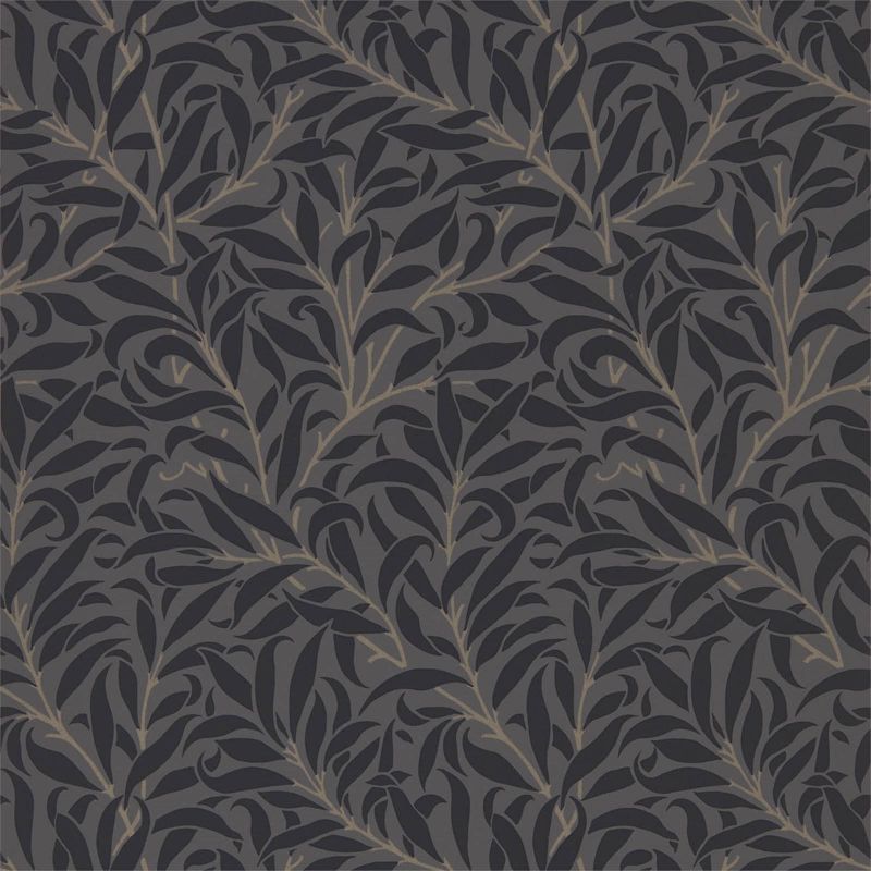Pure Willow Bough Wallpaper - Charcoal/Black - Morris & Co - 216026