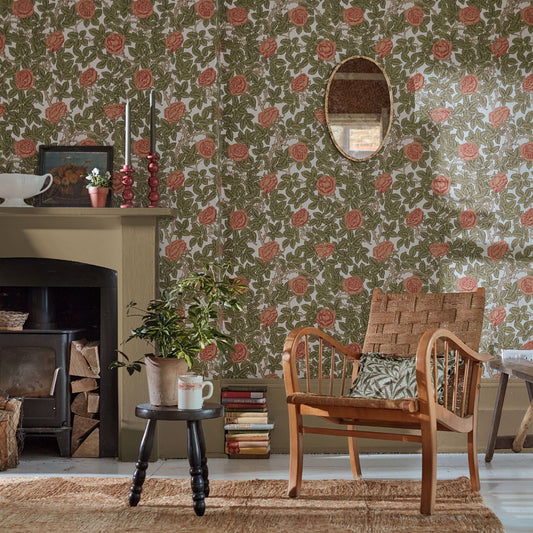 Rambling Rose Wallpaper - Twining Vine - 217207 - Morris & Co