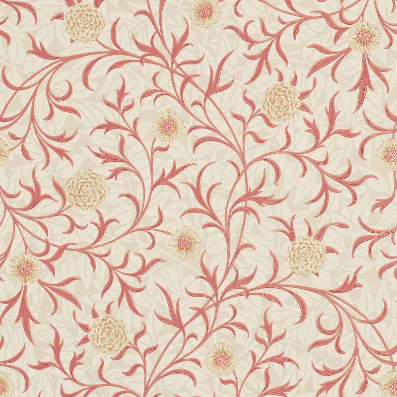 Scroll Wallpaper - Light Brick/Buff - Morris & Co - 210364