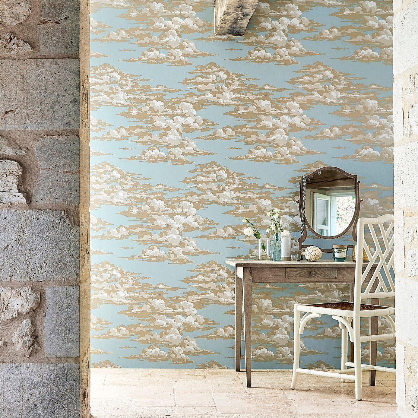 Silvi Clouds Wallpaper - Taupe Grey - Sanderson - DYSI216603 - Morris Wallpaper