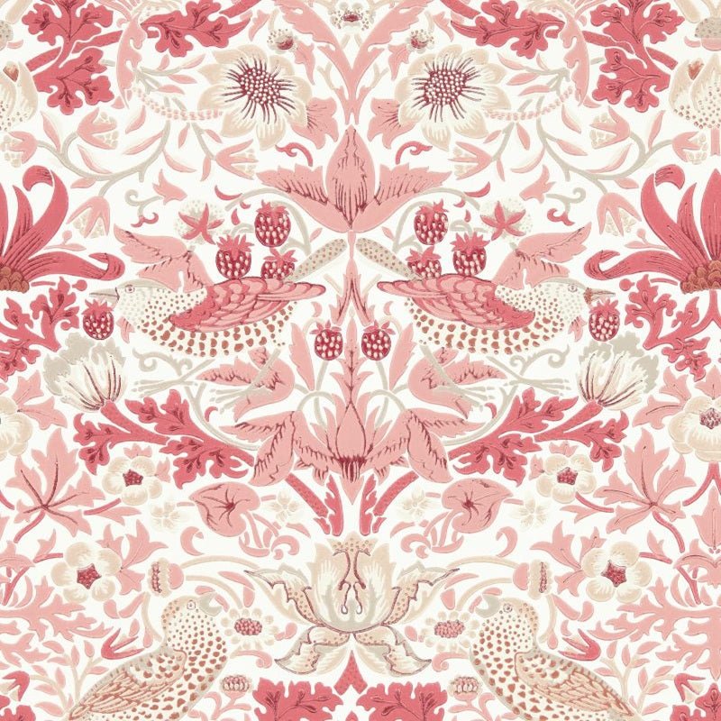 Simply Strawberry Thief Wallpaper - Madder - Morris & Co - 217059
