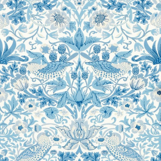 Simply Strawberry Thief Wallpaper - Woad - Morris & Co - 217058