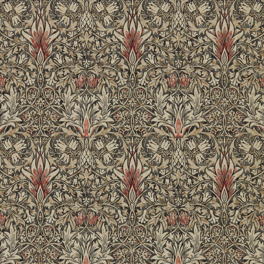 Snakeshead Wallpaper - Charcoal/Spice - Morris & Co - 216870