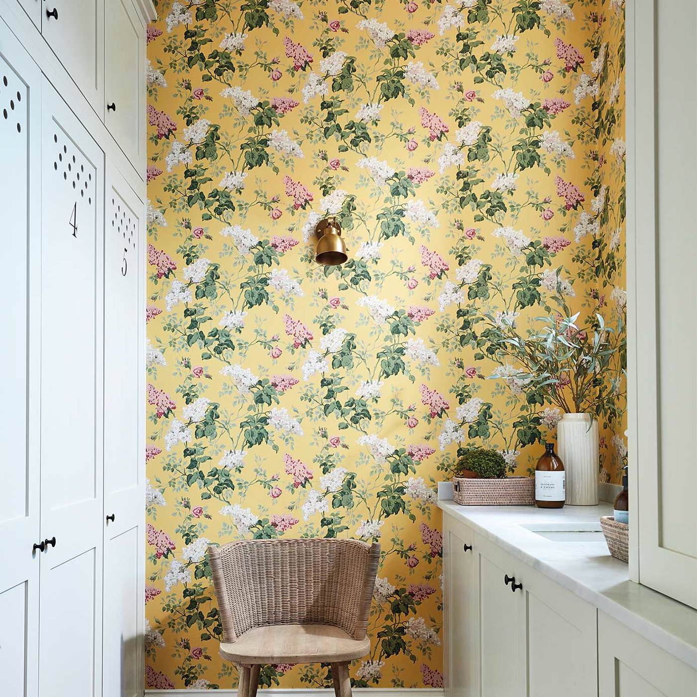 Sommerville Wallpaper - Blush/Grey Birch - Sanderson - DOSW217050 - Morris Wallpaper