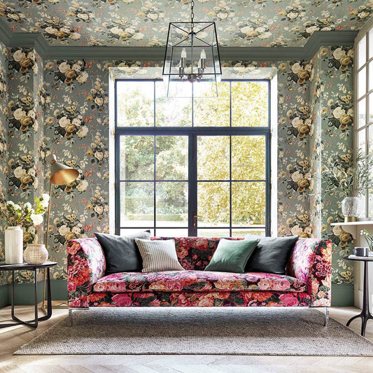 Stapleton Park Wallpaper - Ink/Broncho - Sanderson - DOSW217048 - Morris Wallpaper