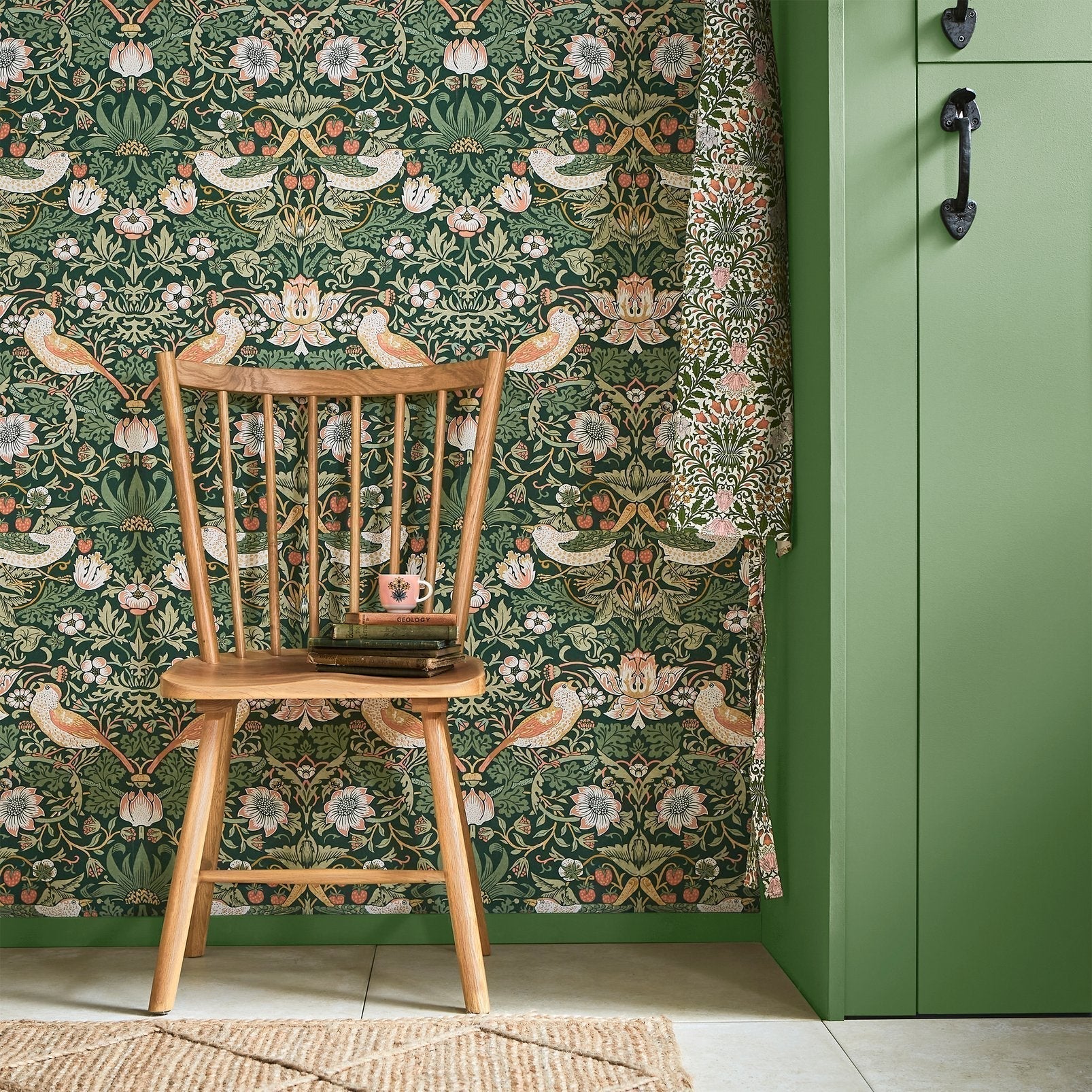 Strawberry Thief Wallpaper - Rich Green - 124234 - William Morris AH - Premier Wallcovering