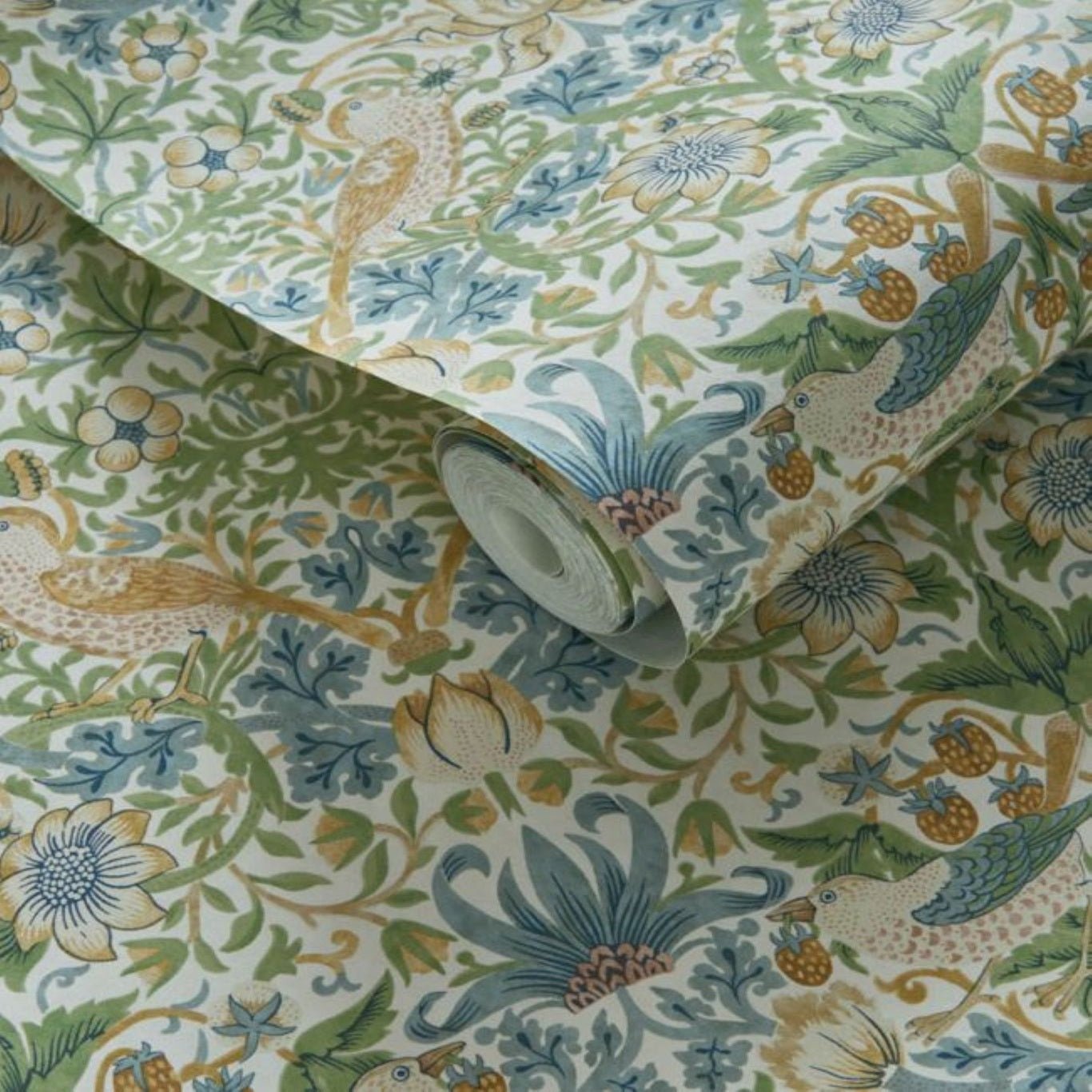 Strawberry Thief Wallpaper - Apple/Blush - Clarke & Clarke - W0171/01 - Morris Wallpaper