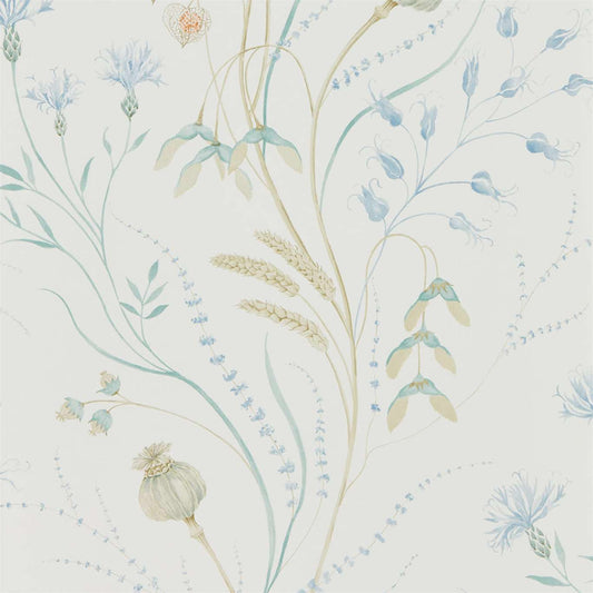 Summer Harvest Wallpaper - Cornflower/Wheat - DEBB216496