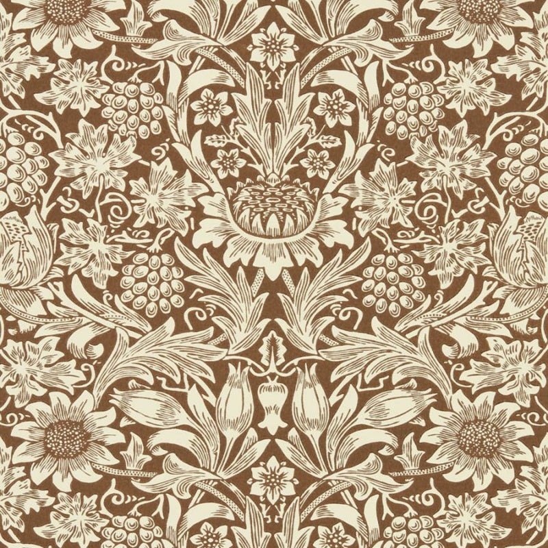 Sunflower Wallpaper - Chocolate/Cream - Morris & Co - 216961