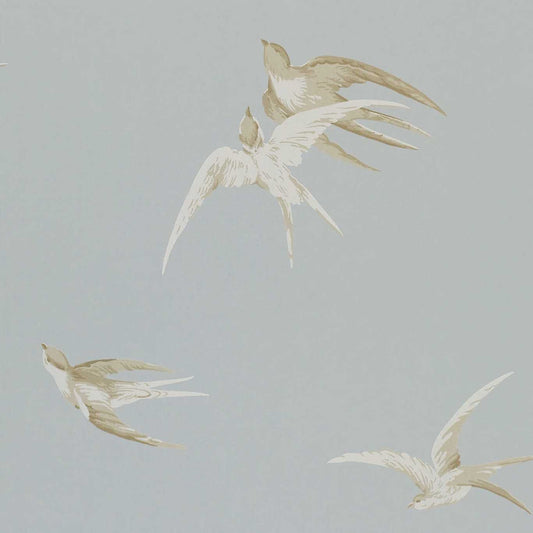 Swallows Wallpaper - Silver - DVIWSW104
