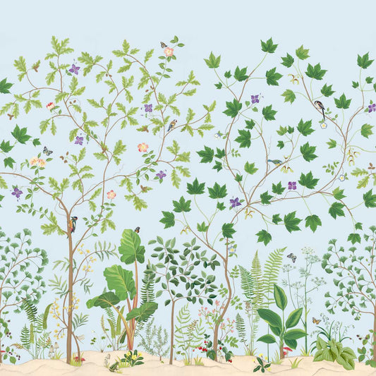 Sycamore and Oak Wallpaper - Sky Blue - DABW217212