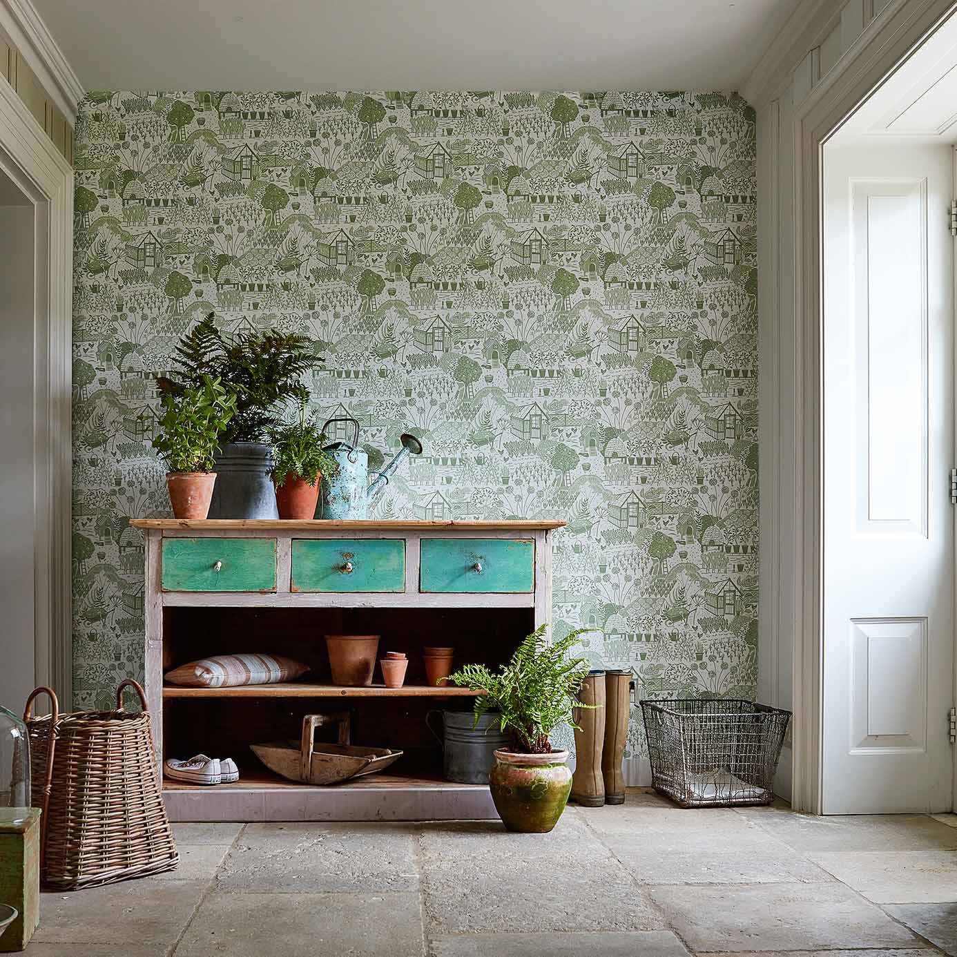The Allotment Wallpaper - Fennel - Sanderson - DHPO216351 - Morris Wallpaper