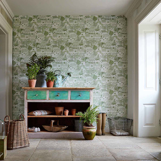 The Allotment Wallpaper - Fennel - Sanderson - DHPO216351 - Morris Wallpaper