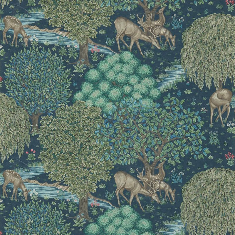 The Brook Wallpaper - Dark Blue - Morris & Co - 216813