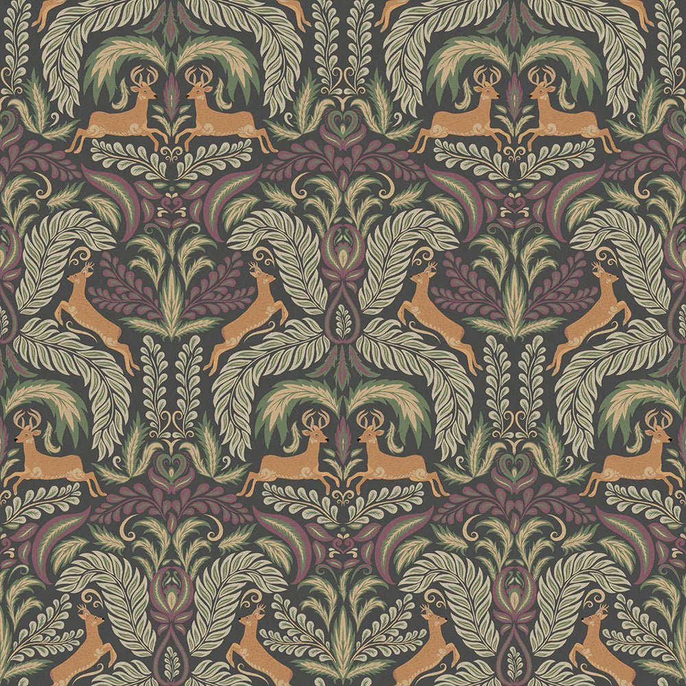 The Endearing Deer Wallpaper - Rich Tones - LAN100129 - Lucie Annabel - Premier Wallcovering