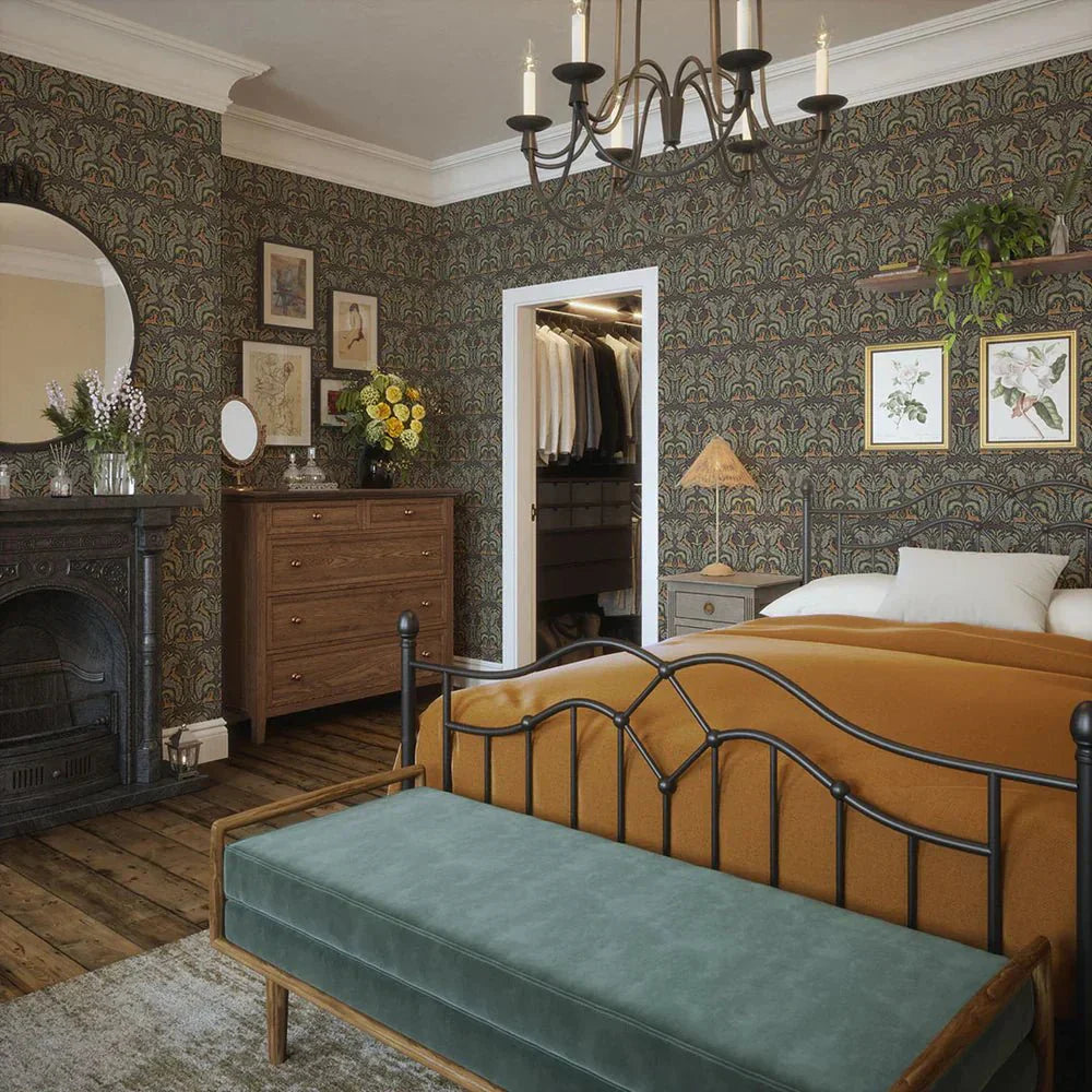 The Endearing Deer Wallpaper - Rich Tones - LAN100129 - Lucie Annabel - Premier Wallcovering