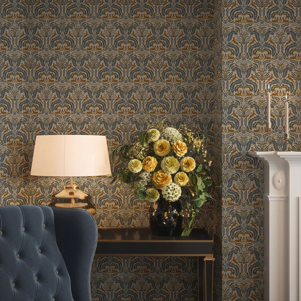 The Endearing Deer Wallpaper - Winter Blues - LAN100126 - Lucie Annabel - Premier Wallcovering