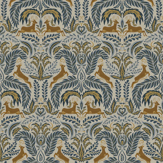 The Endearing Deer Wallpaper - Winter Blues - LAN100126 - Lucie Annabel - Premier Wallcovering
