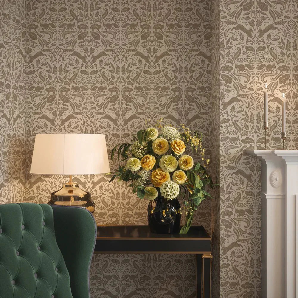 The Secret Squirrel Wallpaper - Cocoa - LAN100134 - Lucie Annabel - Premier Wallcovering