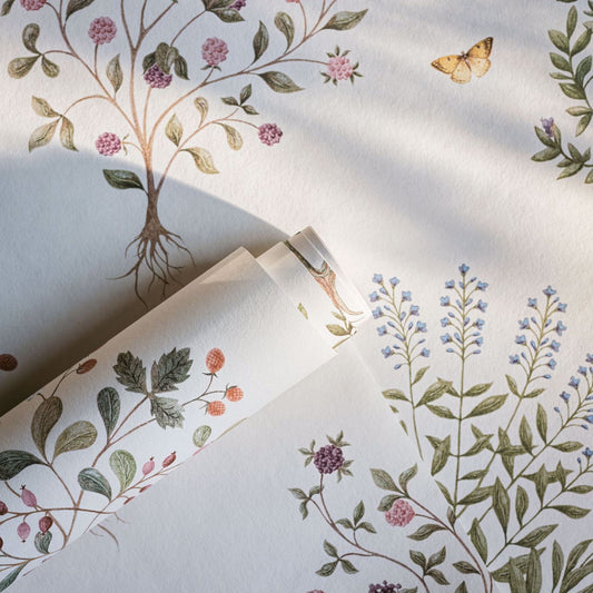 Thyme Walk Wallpaper - Damson/Quince - Sanderson - DHIP217509 - Morris Wallpaper