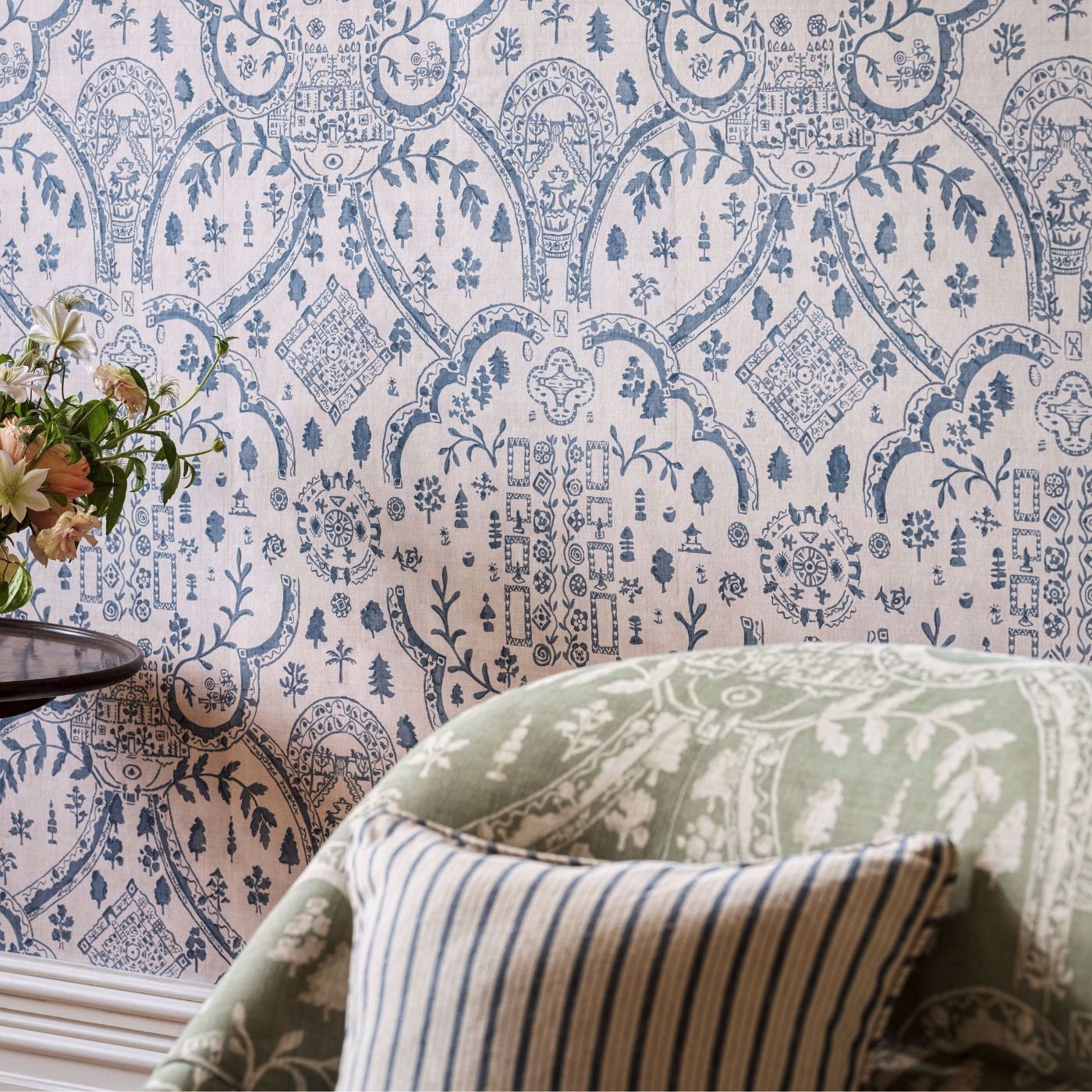 Topiary View Wallpaper - Thyme - Sanderson - DHIP217511 - Morris Wallpaper