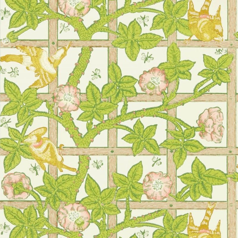 Trellis Wallpaper - Summer Yellow - Morris & Co - 217104