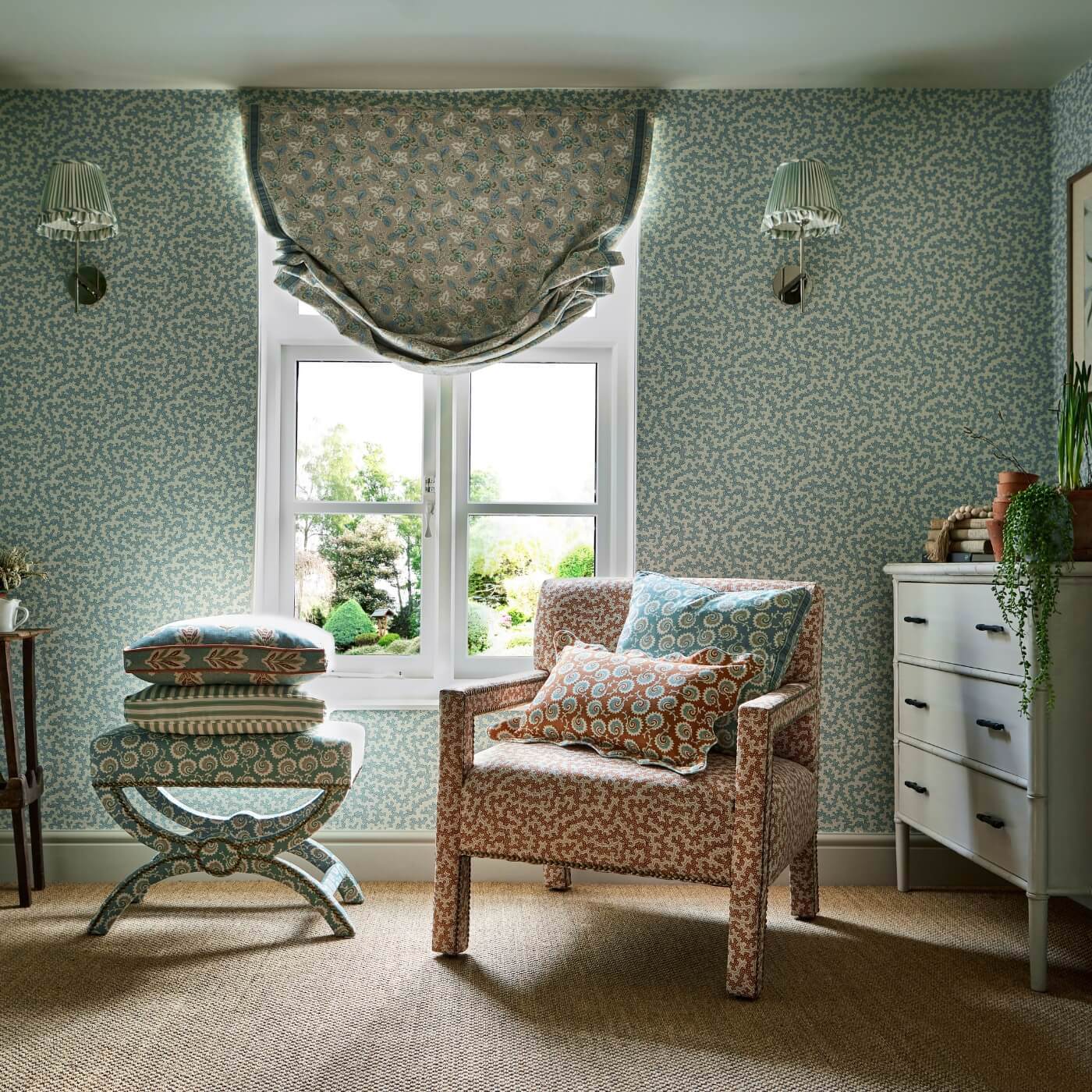 Truffle Wallpaper - Blue Clay - Sanderson - DABW217241 - Morris Wallpaper