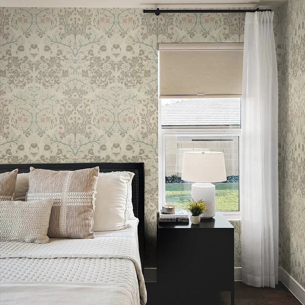 Victorian Garden Wallpaper - Taupe - NextWall - NW44506 - Morris Wallpaper