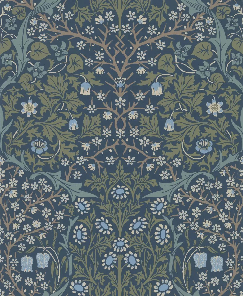 Victorian Garden Wallpaper - Teal - NextWall - NW44502 - Morris Wallpaper