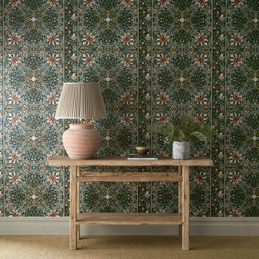Walthamstow Wallpaper - Forest/Teal - Morris & Co - 217600