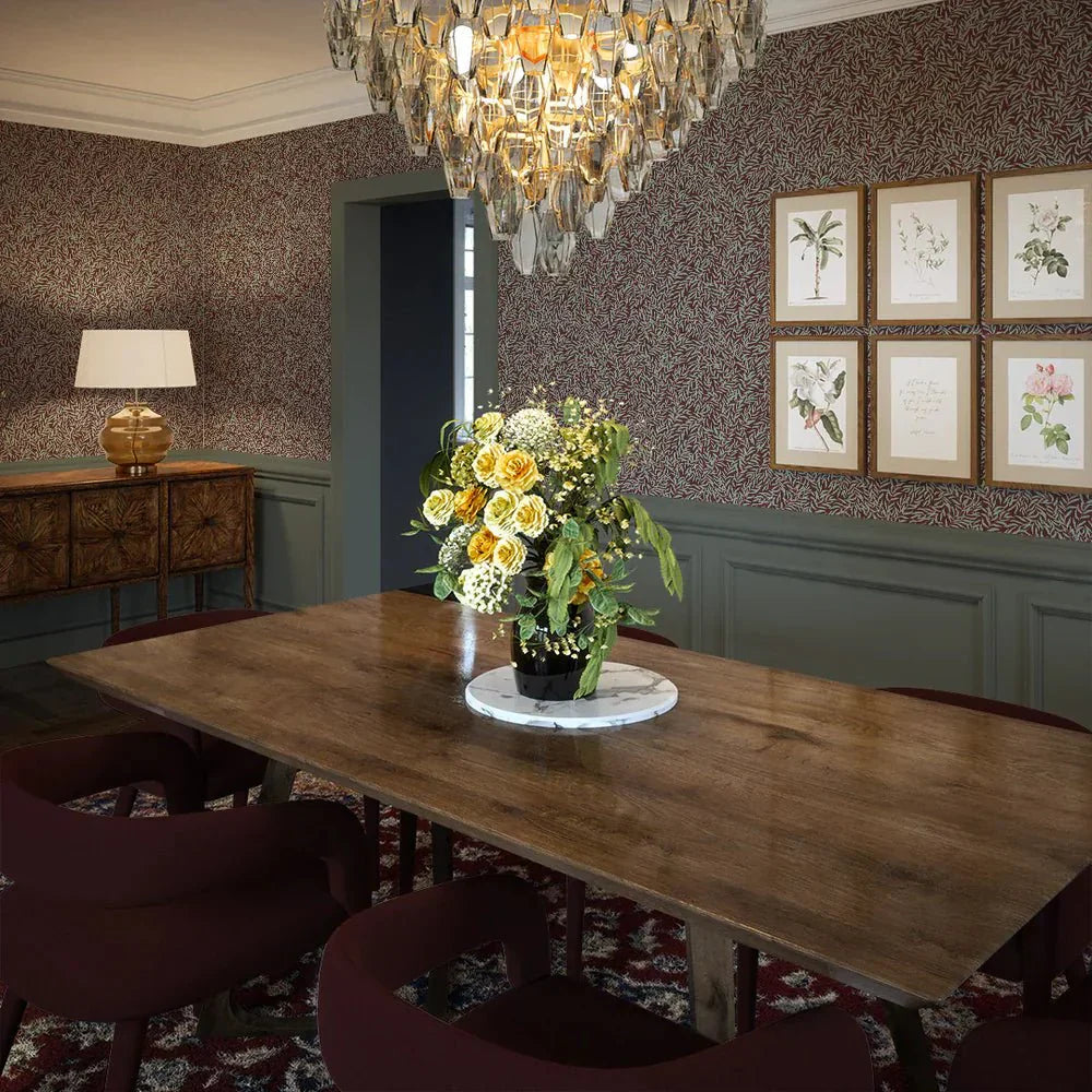 Whimsical Willow Wallpaper - Seafoam Green on Fig - LAN100025 - Lucie Annabel - Premier Wallcovering