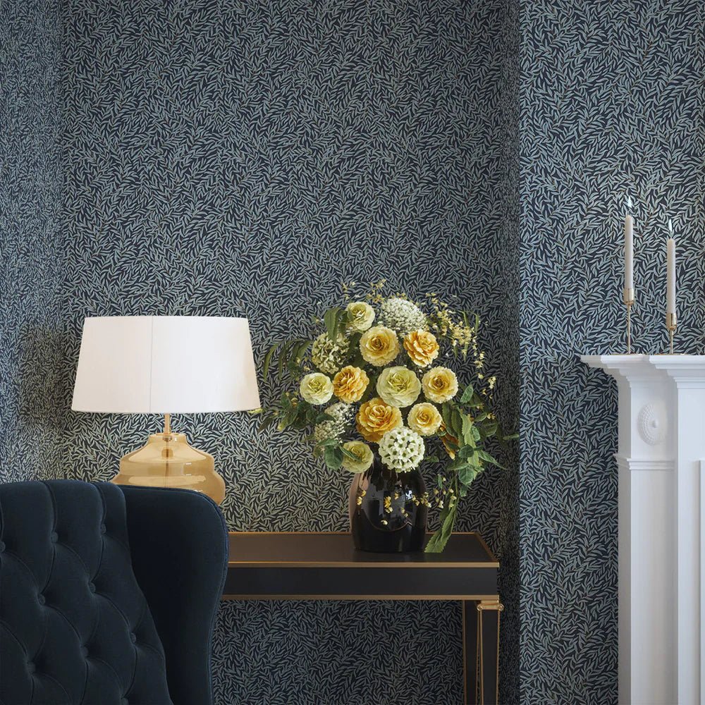 Whimsical Willow Wallpaper - Egyptian Blue and Sky Blue - LAN100026 - Lucie Annabel - Premier Wallcovering