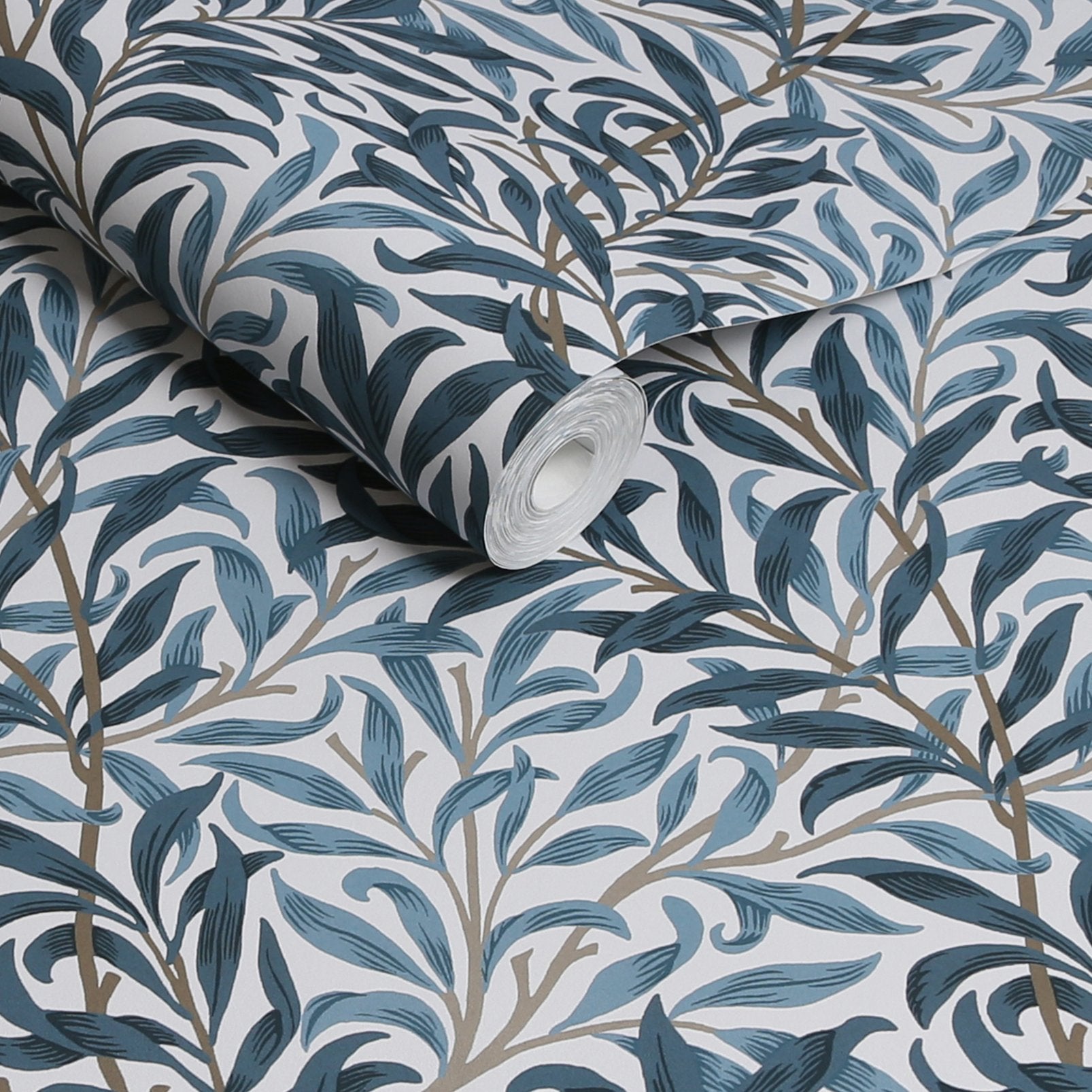 Willow Bough Wallpaper - White & Blue - 124245 - William Morris AH - Premier Wallcovering