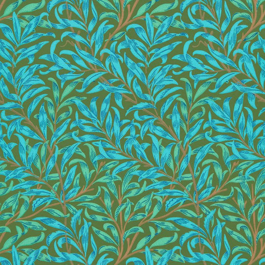 Willow Boughs Wallpaper - Olive/Turquoise - Morris & Co - 216952
