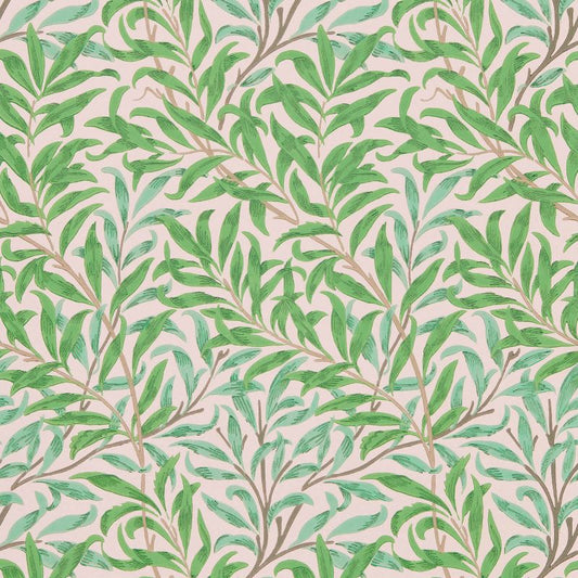 Willow Boughs Wallpaper - Pink/Leaf Green - Morris & Co - 216949