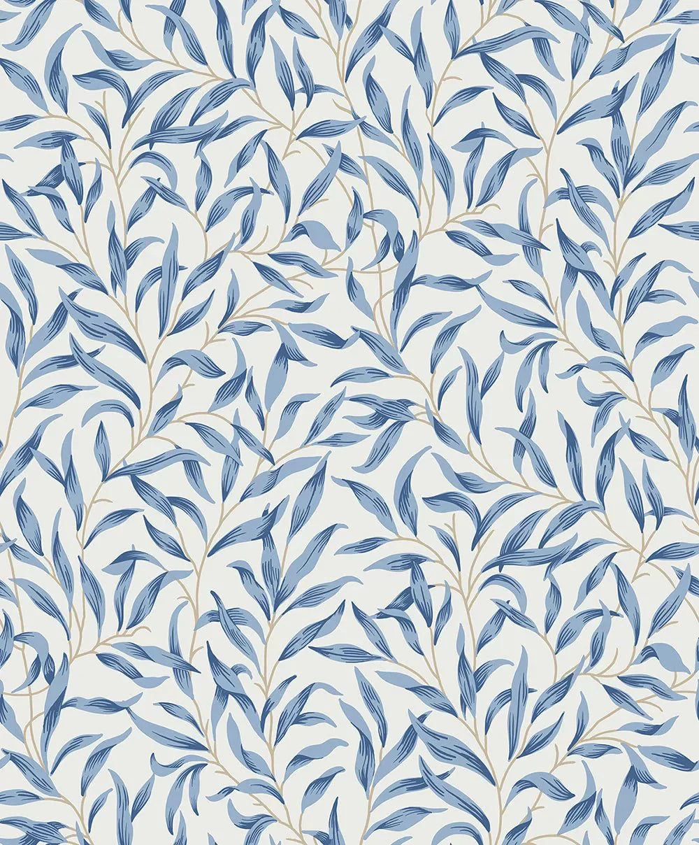 Willow Trail Wallpaper - Blue Lake - NextWall - NW54712 - Morris Wallpaper
