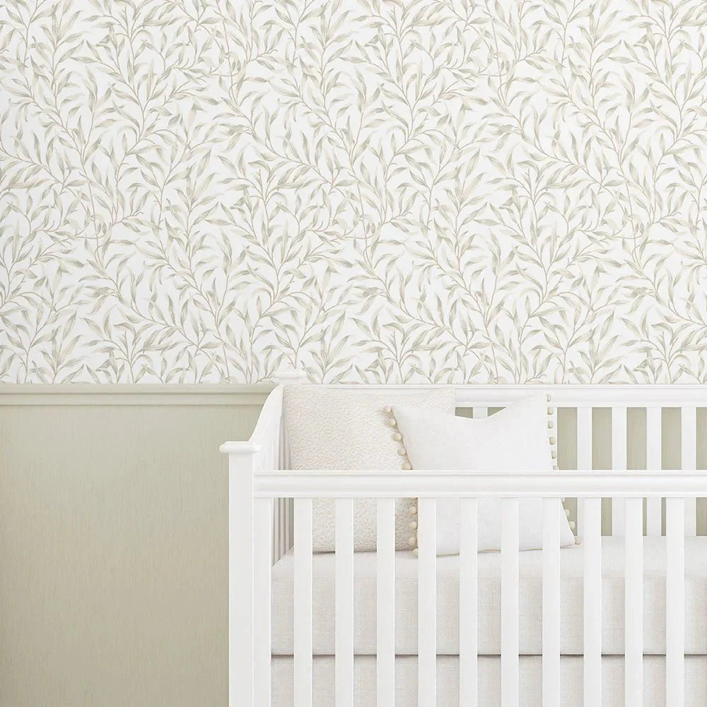 Willow Trail Wallpaper - Neutral - NextWall - NW54706 - Morris Wallpaper