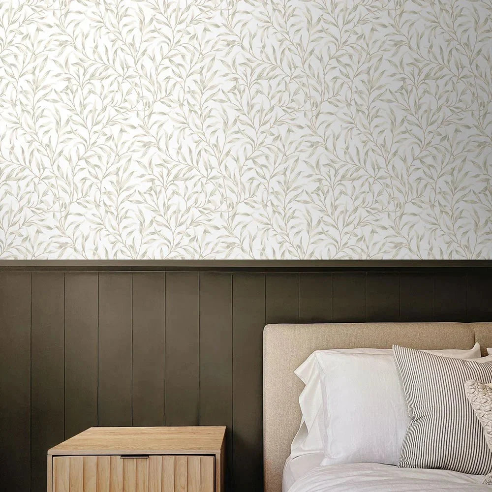 Willow Trail Wallpaper - Neutral - NextWall - NW54706 - Morris Wallpaper