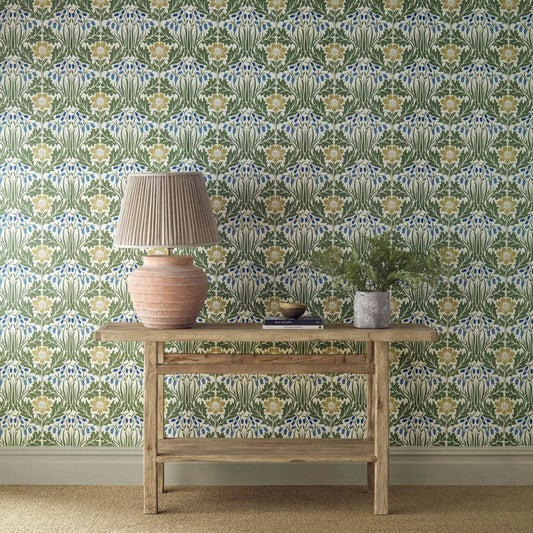 Woodbell & Anemone Wallpaper - Woad/Nettle - Morris & Co - 217572
