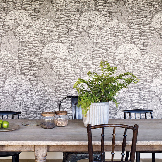 Woodland Toile Wallpaper - Ivory/Neutral - Sanderson - DWOW215717 - Morris Wallpaper
